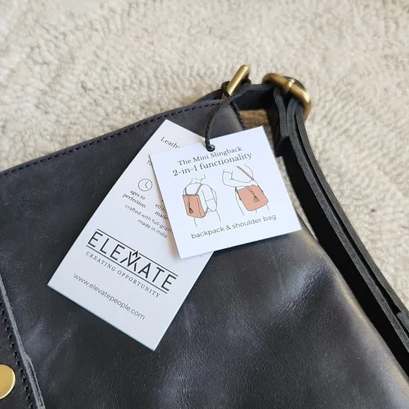 Black ELEVATE shoulder bag/backpack - Picture 2 of 5